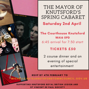 photos of cabaret acts and text explaining booking details