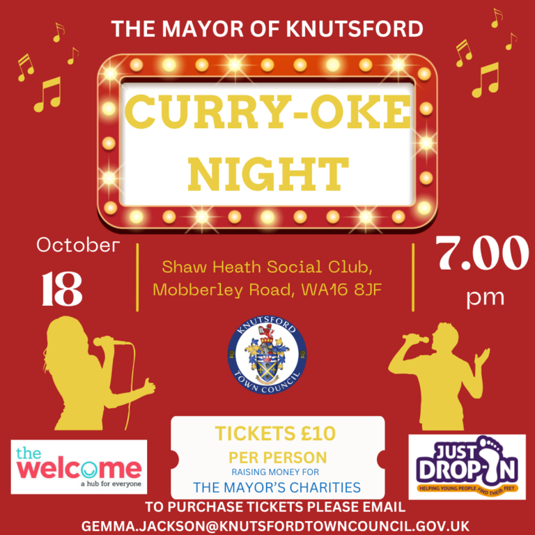 Image of a flyer for a Karaoke Night with illustrations of singers