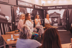 Womens Hormones talk at York & Co with speakers Monique Qureshi (Yoga Practitioner), Louise Carter (Dietician), Claire Milton (Womens Health GP), Claire Millington (Personal Trainer) and Lucy Norris (Presenter)