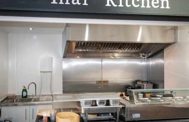 Photo of the empty kitchen unit at the market hall
