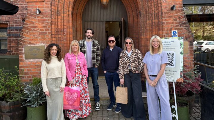 Photo Knutsford Town Council L to R Khadija Jones of Graham & Brown Sue Williams from Blossom Boutique Harrison Wild of Oliver Wild Richard Clare of Clare and Illingworth Lucie Jordan of The Edit Boutique Lucy Norris of Live with Lucy