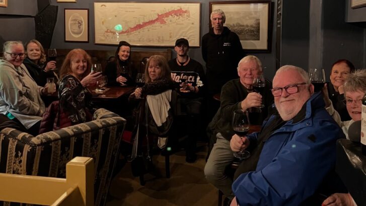 Tour guests at Morgan Edwards with George Williams, the tour guide.