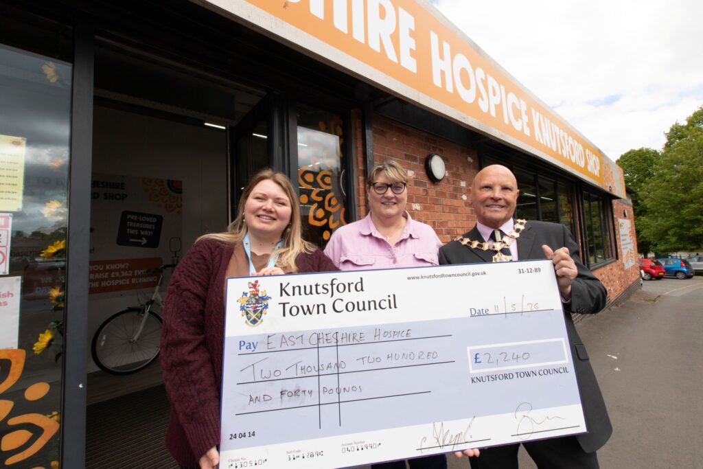 Cllr Hartley with Claire and Gill from East Cheshire Hospice