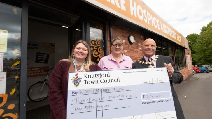 Cllr Hartley with Claire and Gill from East Cheshire Hospice