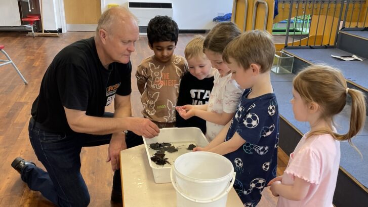 children with newts